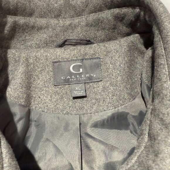 Gallery Women's Winter Coat XL Gray Wool Lined - Picture 8 of 9